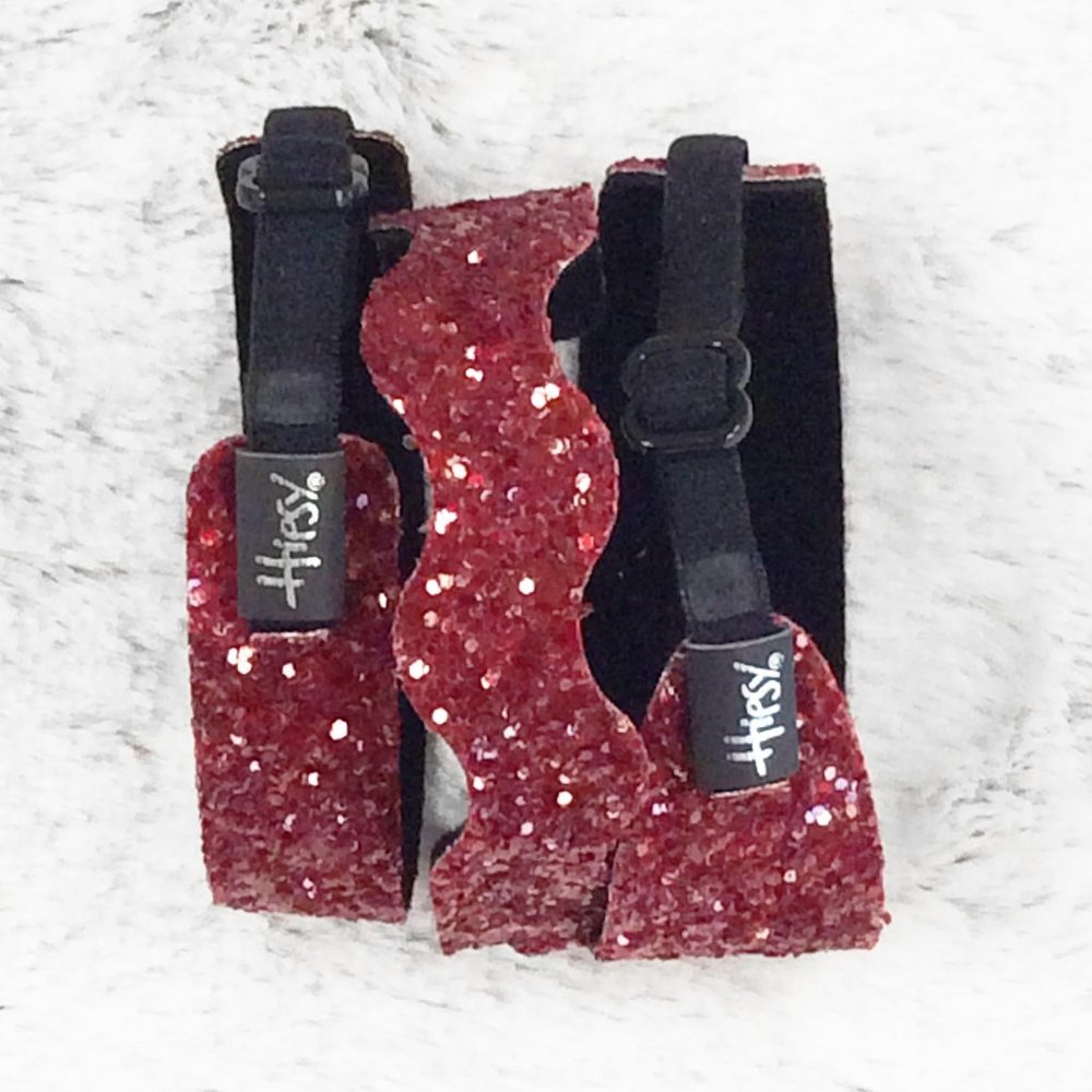 Hipsy Bracelet Adjustable Ruby Red Skinny Wave or Wide Bling Glitter Cuff